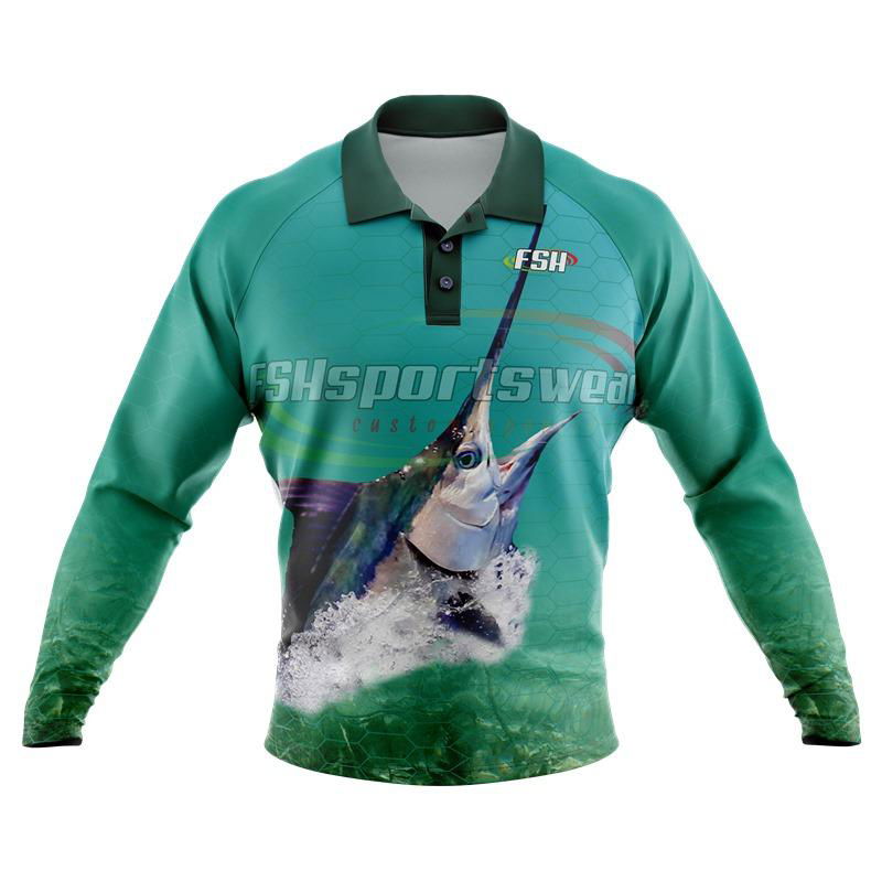 Custom long sleeve fishing shirt sublimated