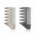 Electroplating Stainless Steel Smooth Surface Men Double Side Big Tooth Comb 1