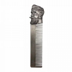 Portable Stainless Steel Oil Head Comb Beard Comb Men's Mustache Comb