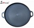 Pre-seasoned cast iron grill frying pan with side handles