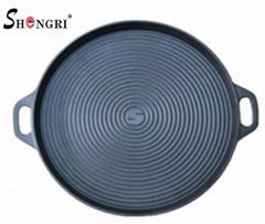 Pre-seasoned cast iron grill frying pan