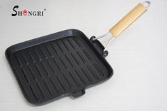 Square Cast Iron Grill Fry Frying Pan