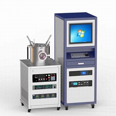 Dual-target magnetron sputtering coater with RF&DC power supply