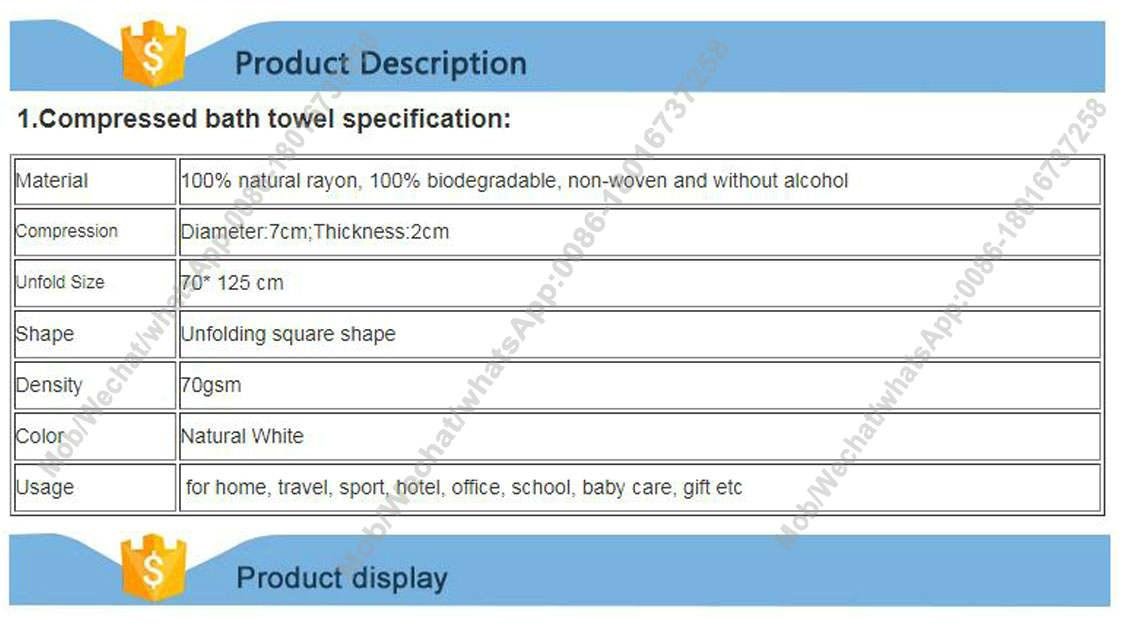 compressed towel clean face baby suit 100% rayon certification biodegradable low 5