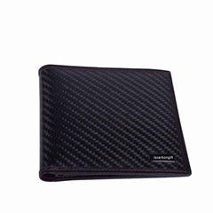 RFID blocking ultra-thin leather carbon fiber wallet 