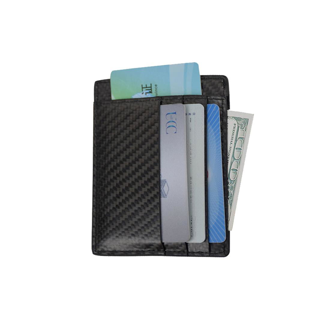 Slim Men's credit card bag rfid blocking 100% real leather carbon fiber card hol