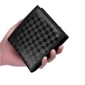RFID blocking slim leather 12K carbon fiber folding wallet  2