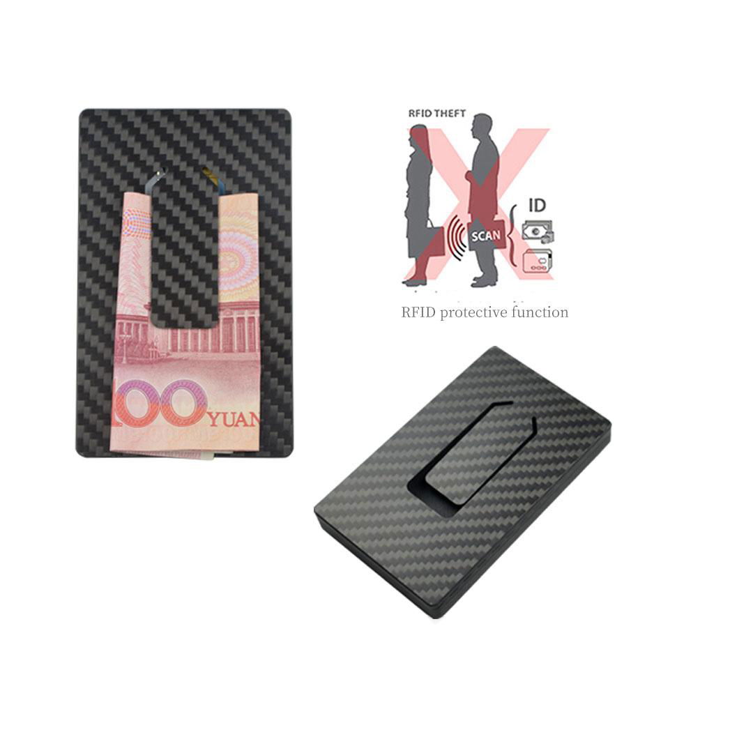 Simple RFID blocking Removable carbon fiber credit id card holder  2