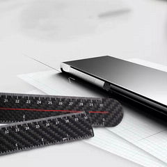 High Quality Custom Logo cnc cutting Carbon fiber Ruler 30cm Straight Rulers