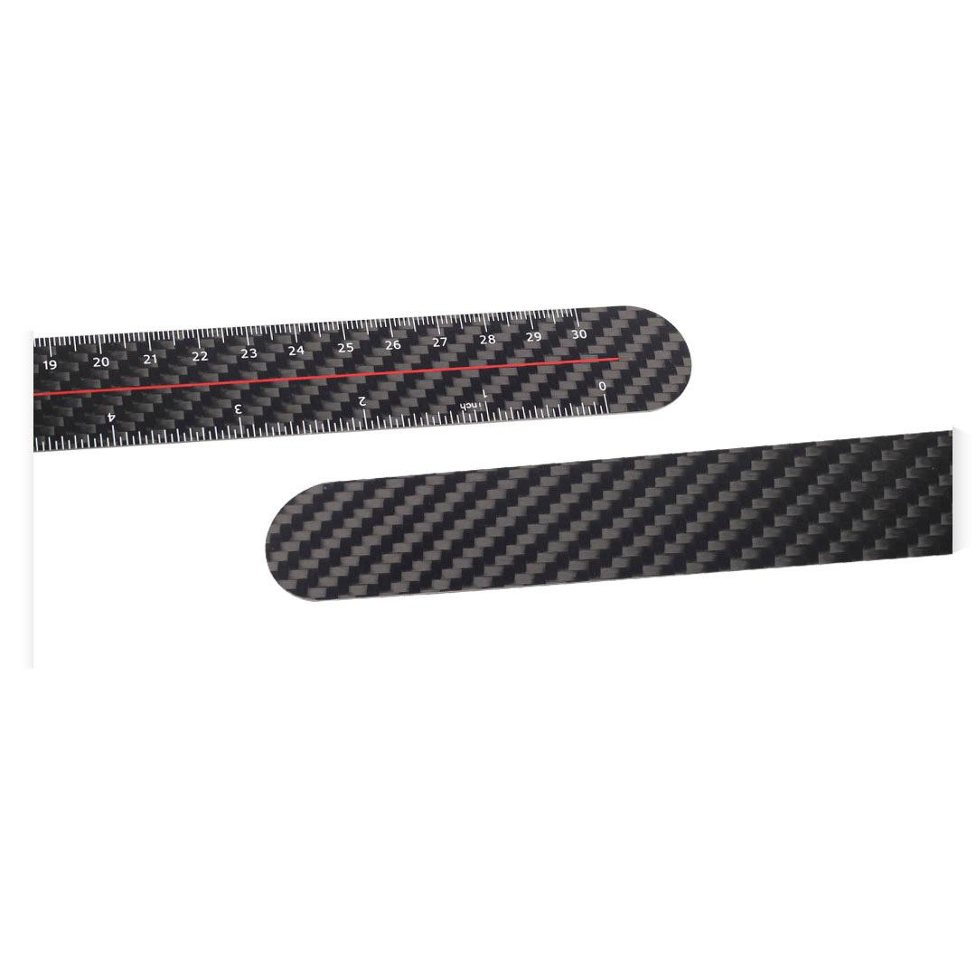 High Quality Custom Logo cnc cutting Carbon fiber Ruler 30cm Straight Rulers 2