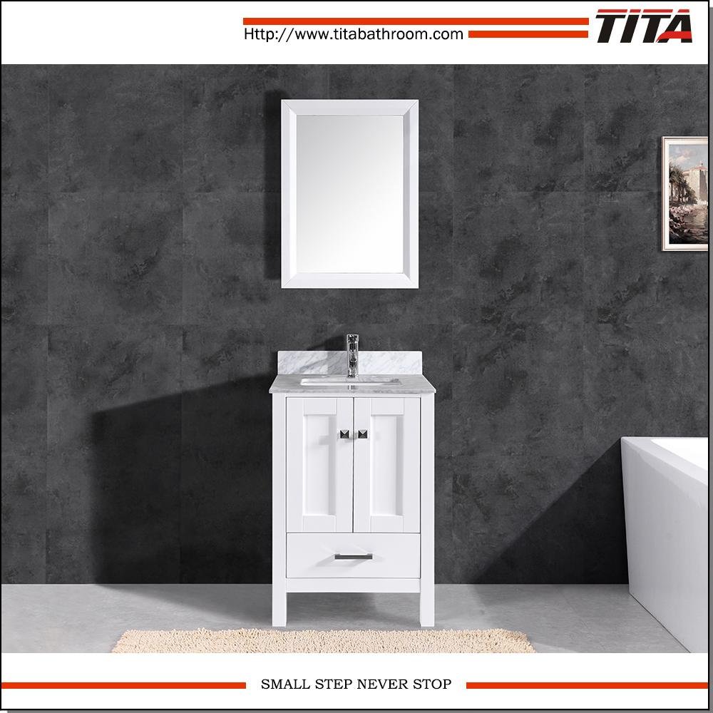 White Lacquer Bathroom Vanity T9199-24W 2