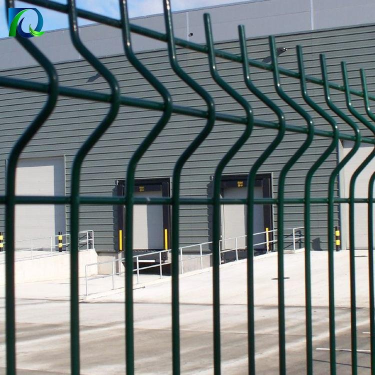 Dark Green 3D Curved Security Welded Wire Fence 4