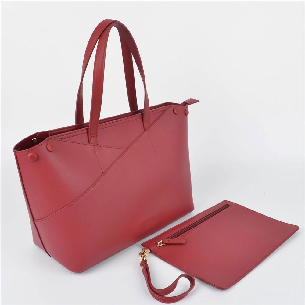 SIMPLE RED TOTE BAG WOMEN HANDBAG 3