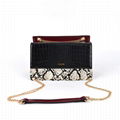 CONTRAST COLOR PYTHON CROSSBODY FASHION BAG