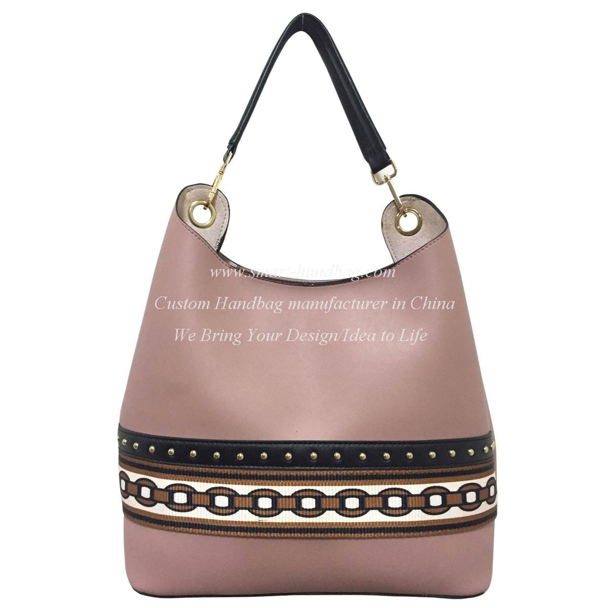 LADY HANDBAG WITH WEBBING DECOR