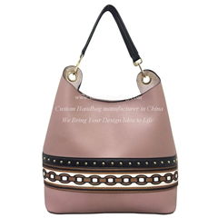 LADY HANDBAG WITH WEBBING DECOR