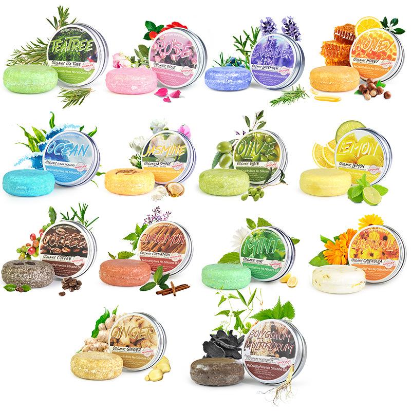 New Arrival Muti- kinds Organic handmade Hair Care Cleaning Shampoo Soap Bar 