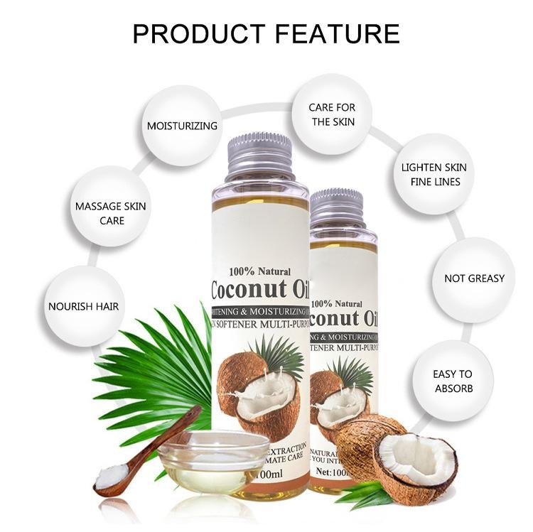 100 ml Organic Fractionated Hair Beauty Oil Skin Moisturizer Virgin Coconut oil 3