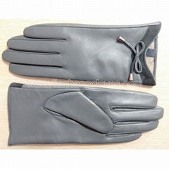 stylish grey women's lambskin glove with