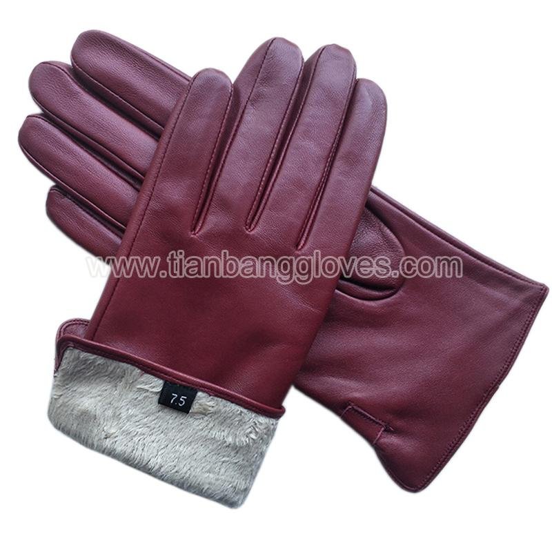 Classic women's  Lambskin nappa Leather Gloves 2