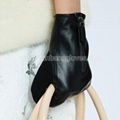 faux fur lined stylish women's leather glove with zipper 5