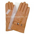 Fashion men's leather glove with adjustable strap with snap buttons  and accordi 3