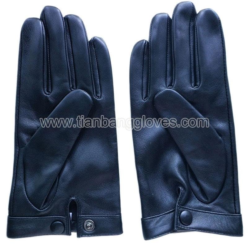 Men's Silk Lined plain lambskin Leather Gloves for driving and casual wear 2
