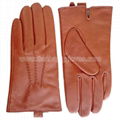 Goatskin men's fashion leather glove in tan color 1