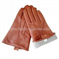 Goatskin men's fashion leather glove in tan color 2