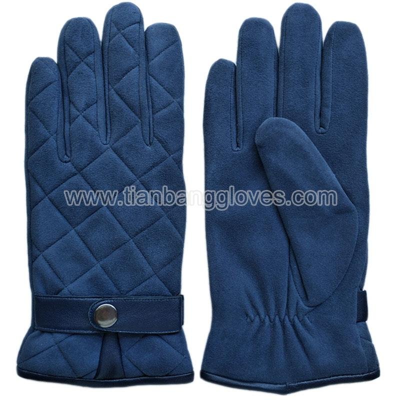 Thick winter leather glove for men 2