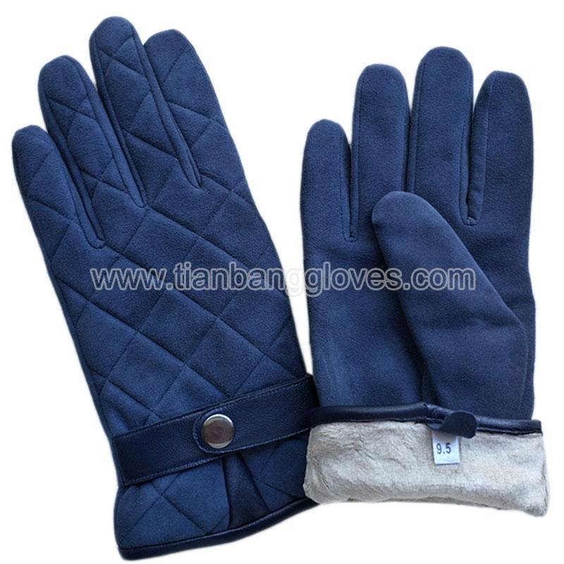 Thick winter leather glove for men 4