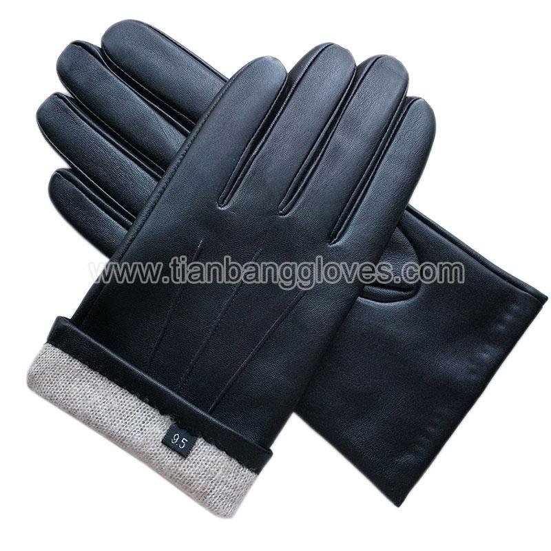 cashmere lined sheep nappa leather touchcreen gloves  2