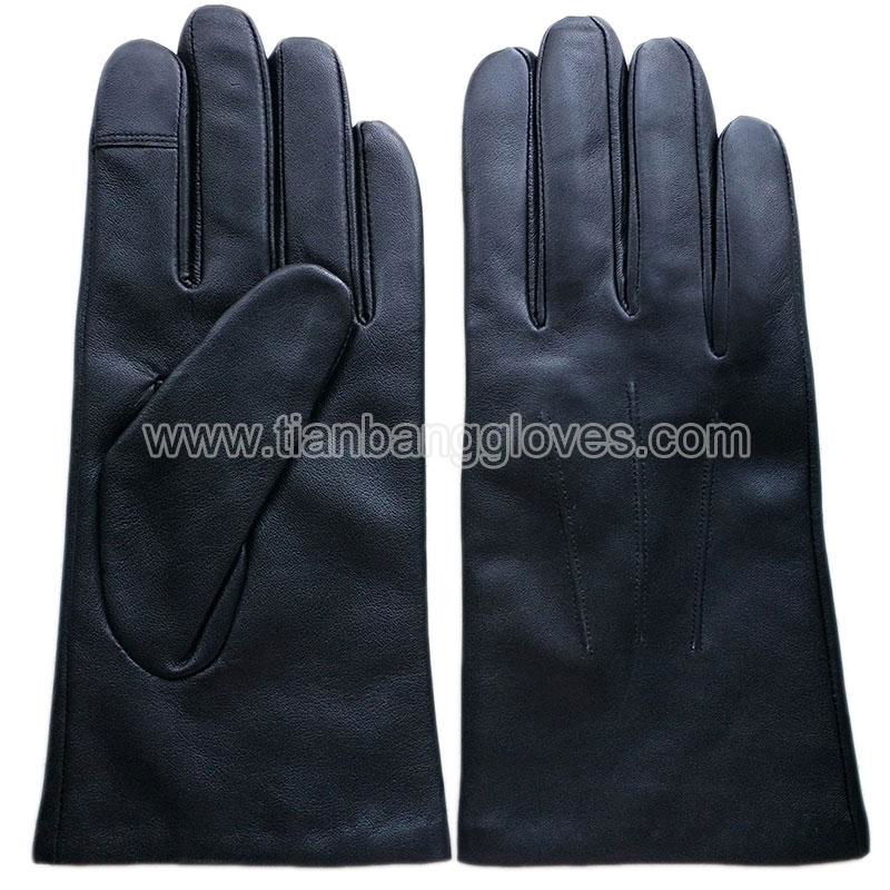 cashmere lined sheep nappa leather touchcreen gloves  3