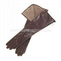 classic long leather opera glove with zipper opening