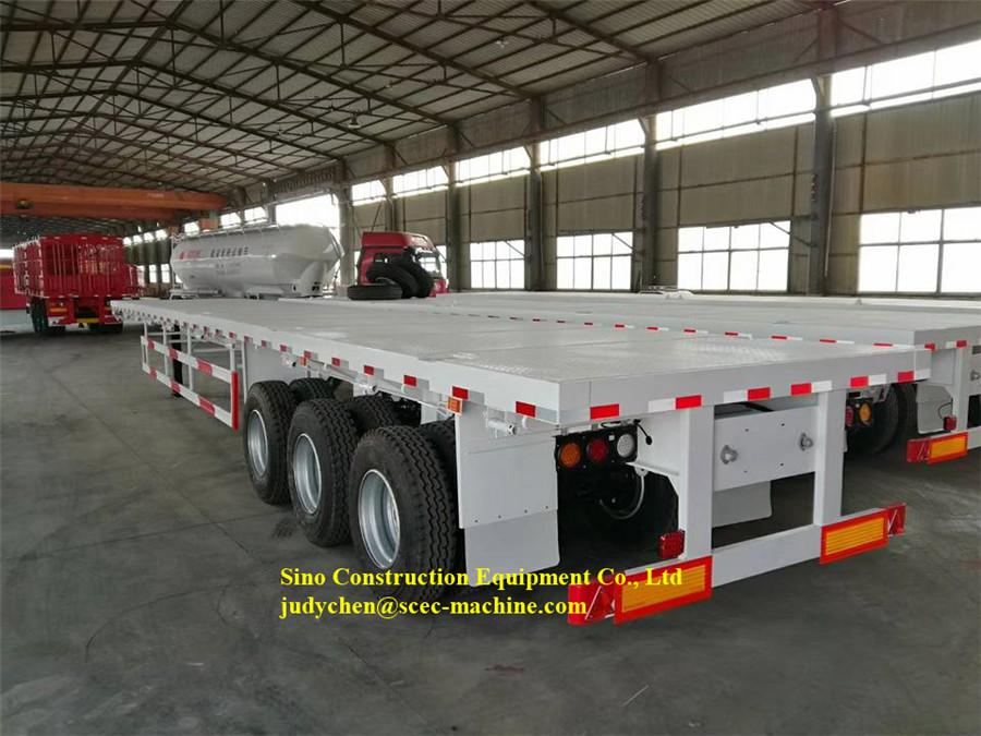 Sinotruk 3 Axles 20ft and 40ft Container Flat Bed Semi Trailer Max.Loading 50t 3