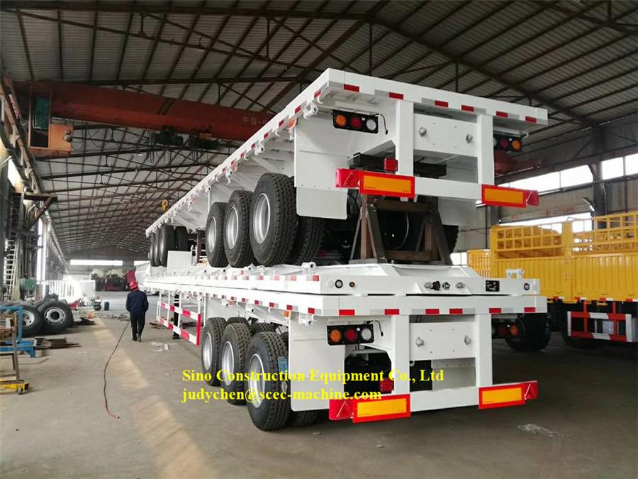 Sinotruk 3 Axles 20ft and 40ft Container Flat Bed Semi Trailer Max.Loading 50t 5