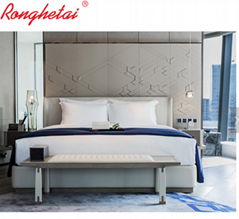 Ronghetai 5 star luxury Moderno Hotel furniture suite custom made metal fabric h