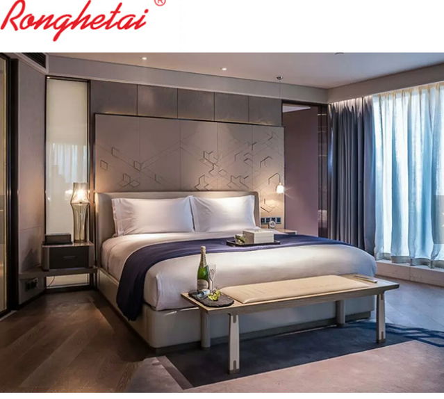 Ronghetai 5 star luxury Moderno Hotel furniture suite custom made metal fabric h 5
