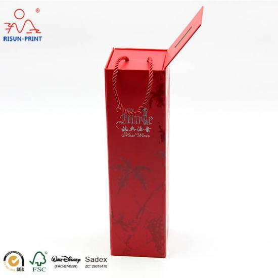 Foldable Metallic Paper Wine Boxes 2