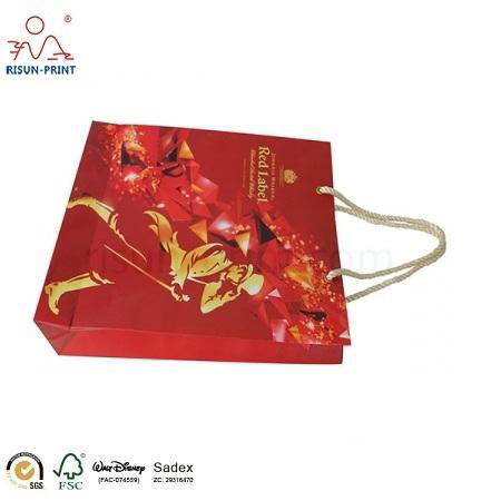 Hot Stamp Logo And Full Print Red Color Paper Bag 2