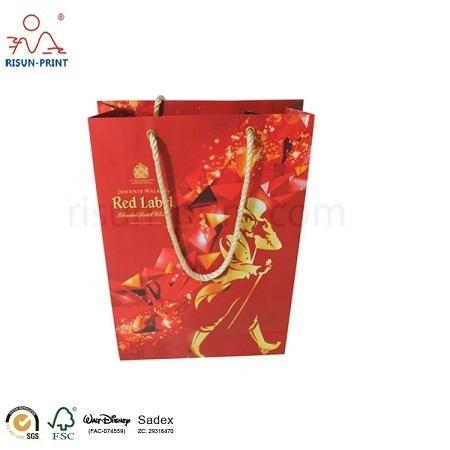 Hot Stamp Logo And Full Print Red Color Paper Bag 3