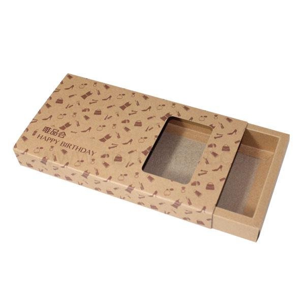 Kraft Material Drawer Box With Image Printing Kraft Paper Packaging Box For Gift 2