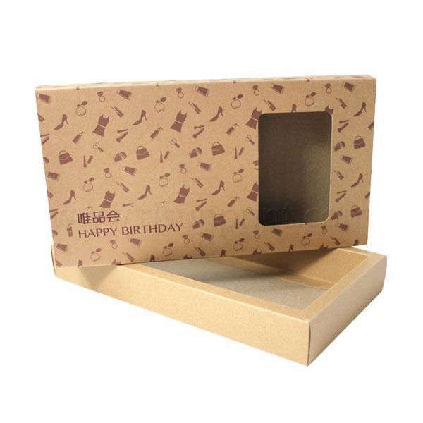 Kraft Material Drawer Box With Image Printing Kraft Paper Packaging Box For Gift 3