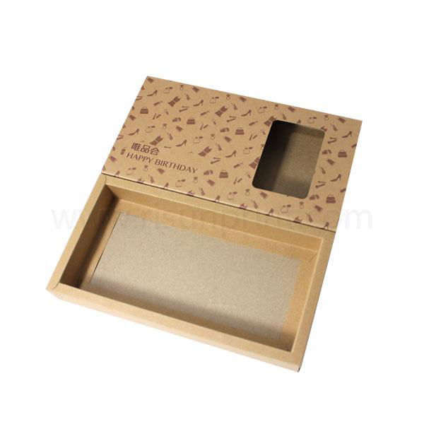 Kraft Material Drawer Box With Image Printing Kraft Paper Packaging Box For Gift 5