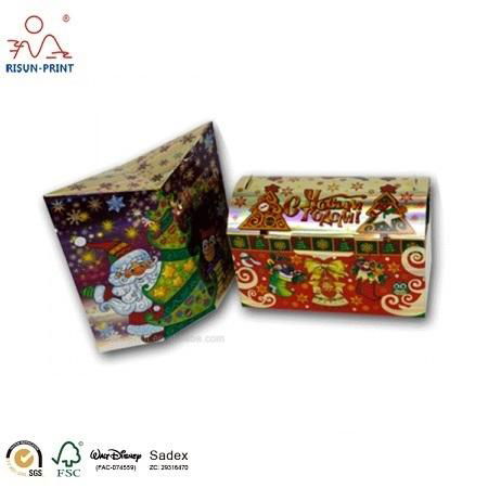 New Design Glossy Die Cut Christmas Paper Box 2