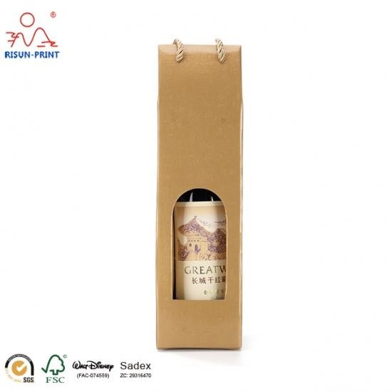 Custom portable Promotional 1 Bottle 2 Bottles Wine Spirits Beer Paper Packaging