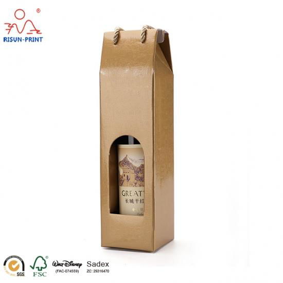 Custom portable Promotional 1 Bottle 2 Bottles Wine Spirits Beer Paper Packaging 2