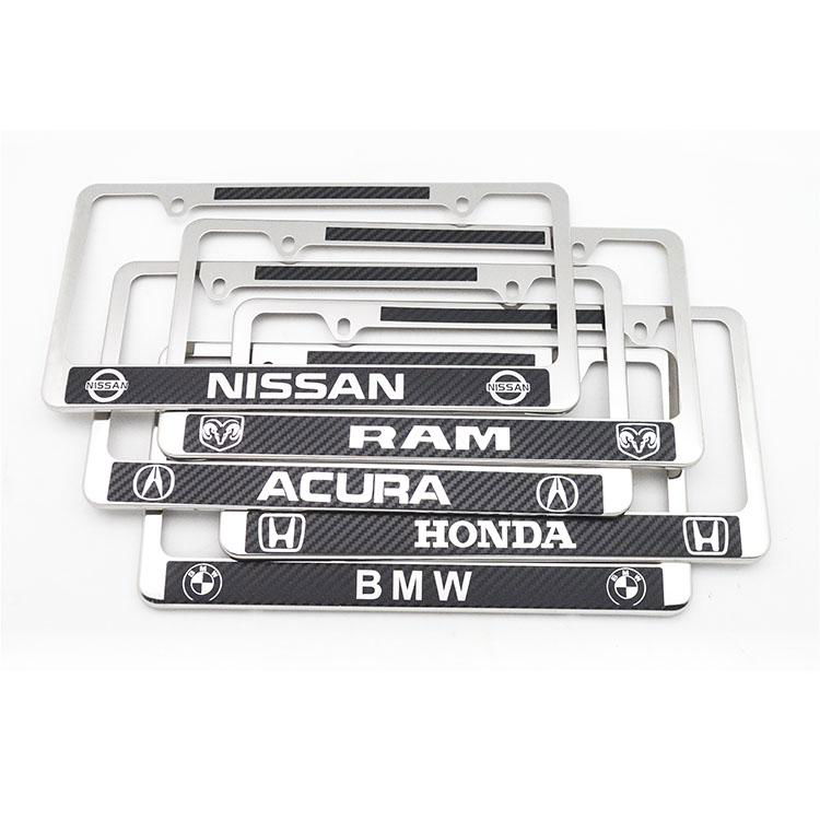 American stainless steel carbon fiber license plate frame     