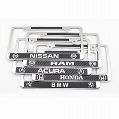 American stainless steel carbon fiber license plate frame