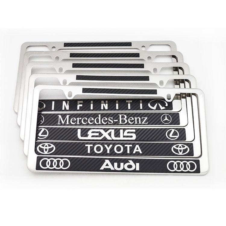 American stainless steel carbon fiber license plate frame      3